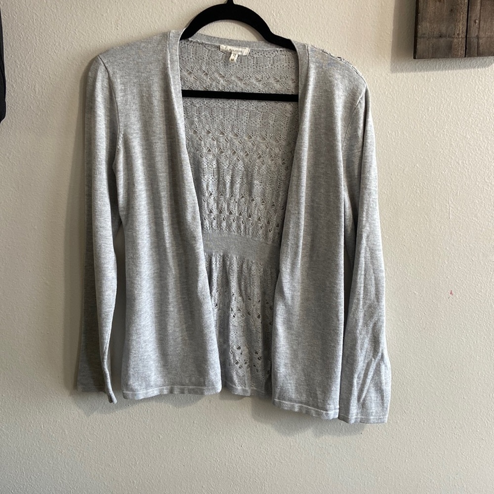 Maurices Light Gray Open-Front Cardigan